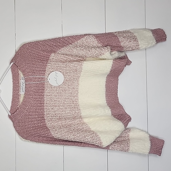 NWT Petal and Pop Striped Long Sleeve Crop Sweater - Picture 1 of 6